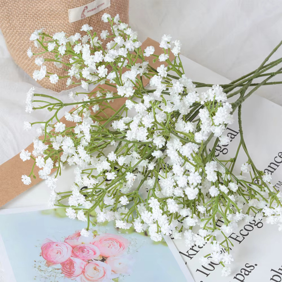 Uflower Künstliche Schleierkrautblumen in Weiß für Hochzeit, Party und Heimdekoration - Bild 1