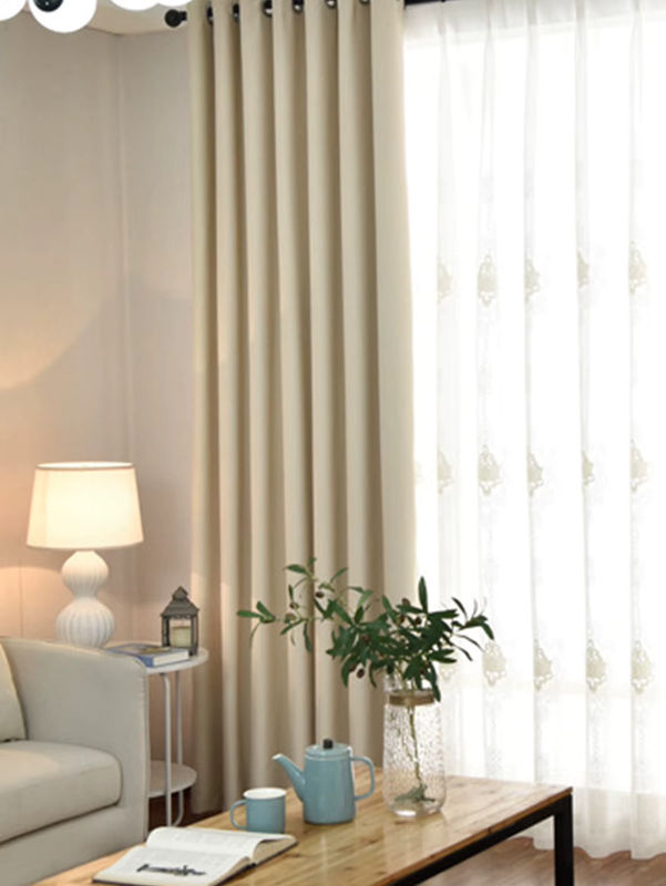 CENTURyMiG Verdunkelungsvorhang in Beige, moderner Stoff-Vorhang mit Ösen für Wohnzimmer und Schlafzimmer - Bild 3