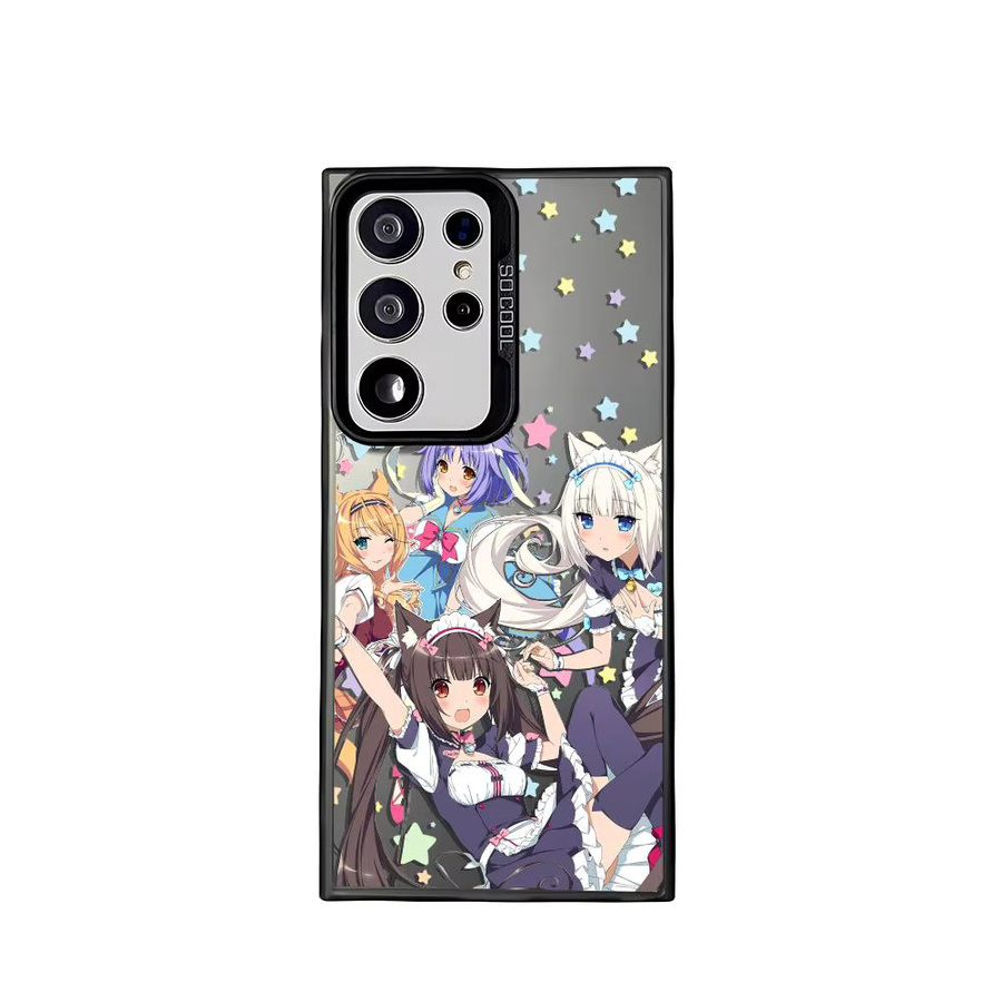 N-NekoparaS Anime Handyhülle aus Silikon für Samsung Galaxy S25 Edge S24 S23 S22 S21 S20 Ultra in Silber - Bild 5