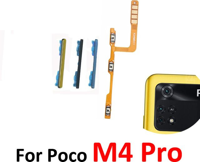 Xiaomi Poco M4 Pro 4G Lautstärketasten und Ein/Aus-Flexkabel Ersatzteil in Schwarz - Bild 1