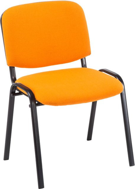 TPFLiving Besucherstuhl Keen mit Stoffbezug in Schwarz und Orange - Bild 1
