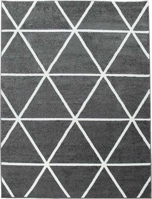 Moderner Teppich Bella in Anthrazit mit geometrischem Muster, B/T: 60 x 100 cm - Bild 1