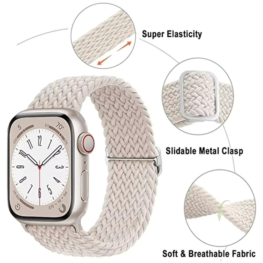 RWBANDS Uhrenarmband geflochtenes Schlaufenarmband, Textil/NATO, Weiß, Unisex - Bild 2