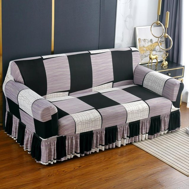 Yiran bag Elastischer Sofa Schonbezug mit Rock in Floralem Design, Mehrfarbig - Bild 1