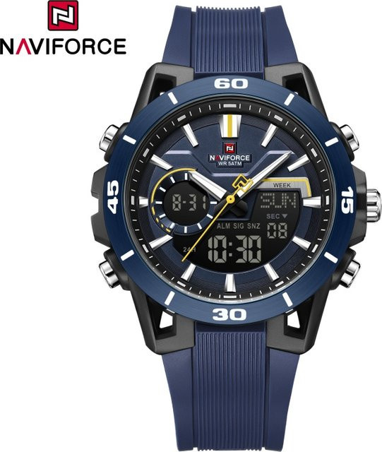 NAVIFORCE Armbanduhr, Chronograph, Quarz, Schwarz, Silikon, Herren - Bild 1