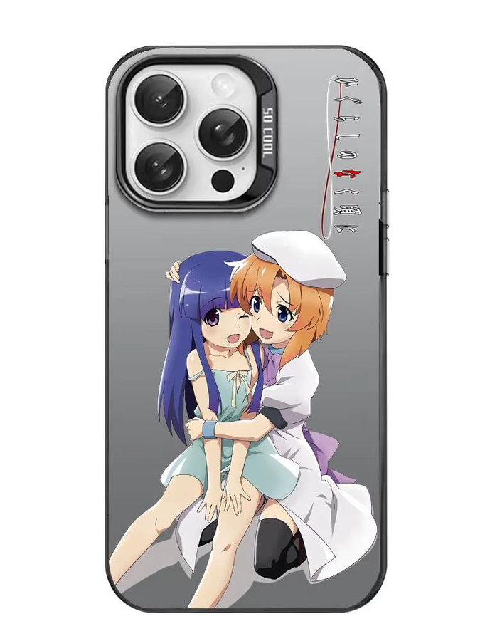 H-Higurashi Wenn sie weinen Handyhülle für iPhone 11 bis 17 Pro Max Multicolor Matte Laser Metallic Aurora Design - Bild 6