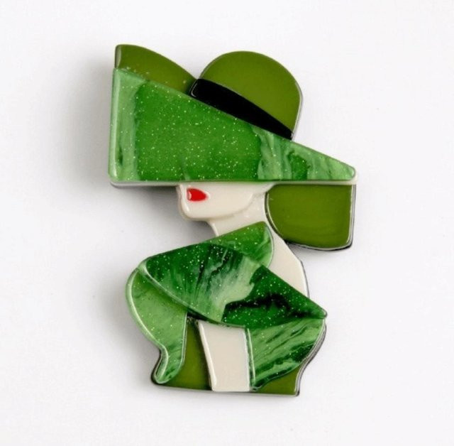 yulijia Brosche Acryl, green, Damen - Bild 1