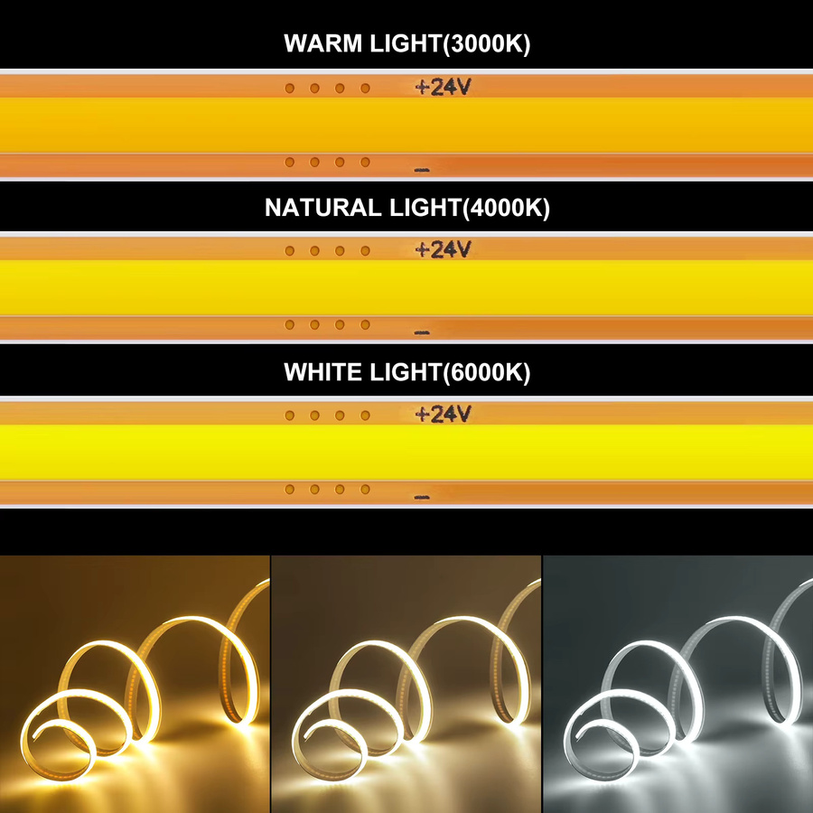 HAGAHA COB LED-Lichtstreifen flexibel mit 400 LEDs/m, weiß, frei zuschneidbar - Bild 4