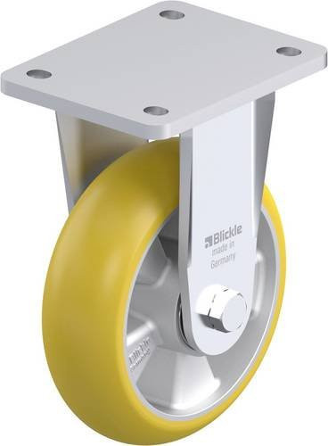 Blickle BO-ALTH 160K-CO Schwerlast-Bockrolle in Silber und Gelb mit Aluminiumgehäuse, Rad-Durchmesser: 160 mm, Tragfähigkeit: 750 kg - Bild 1