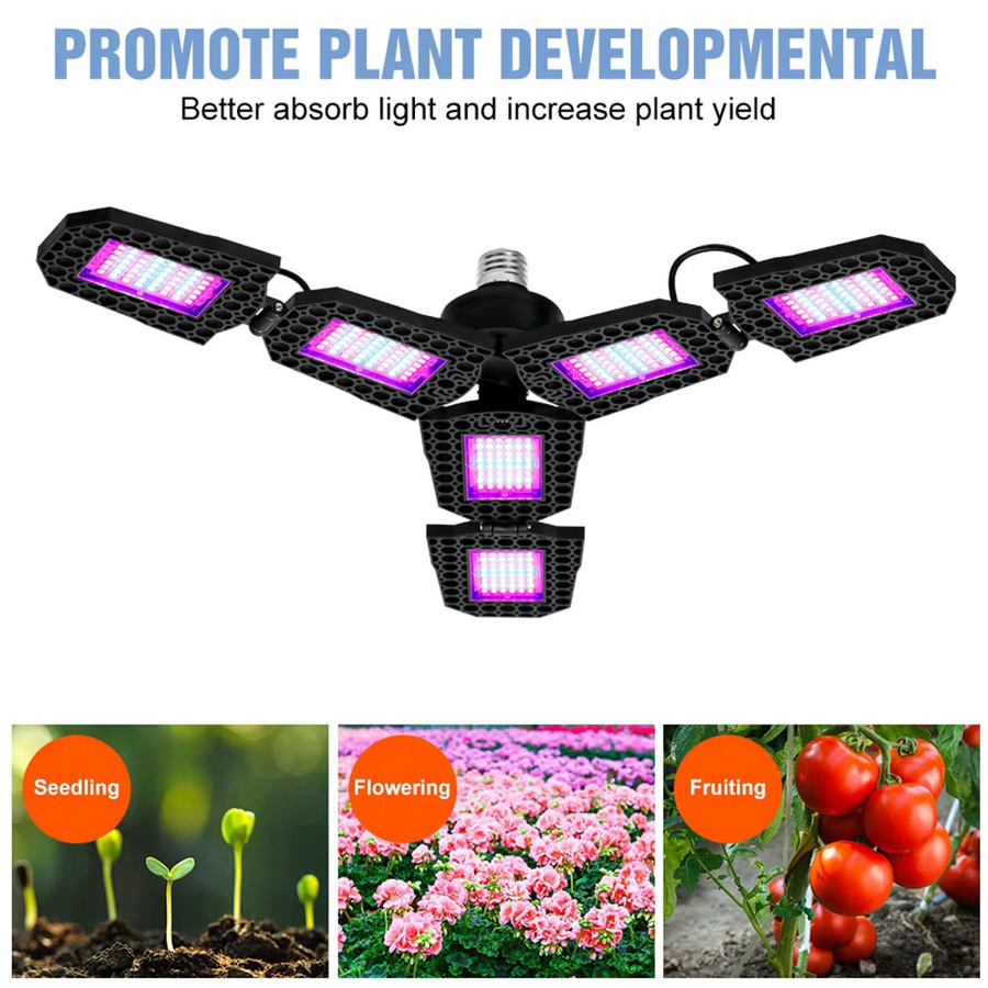 CanLing LED Pflanzenlampe 150W E27 Vollspektrum Wachstumslicht Schwarz - Bild 4
