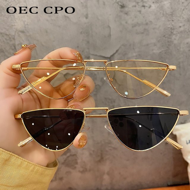OEC CPO Sonnenbrille Cat Eye, Metall, Vollrand, transparent, gold, Damen - Bild 1