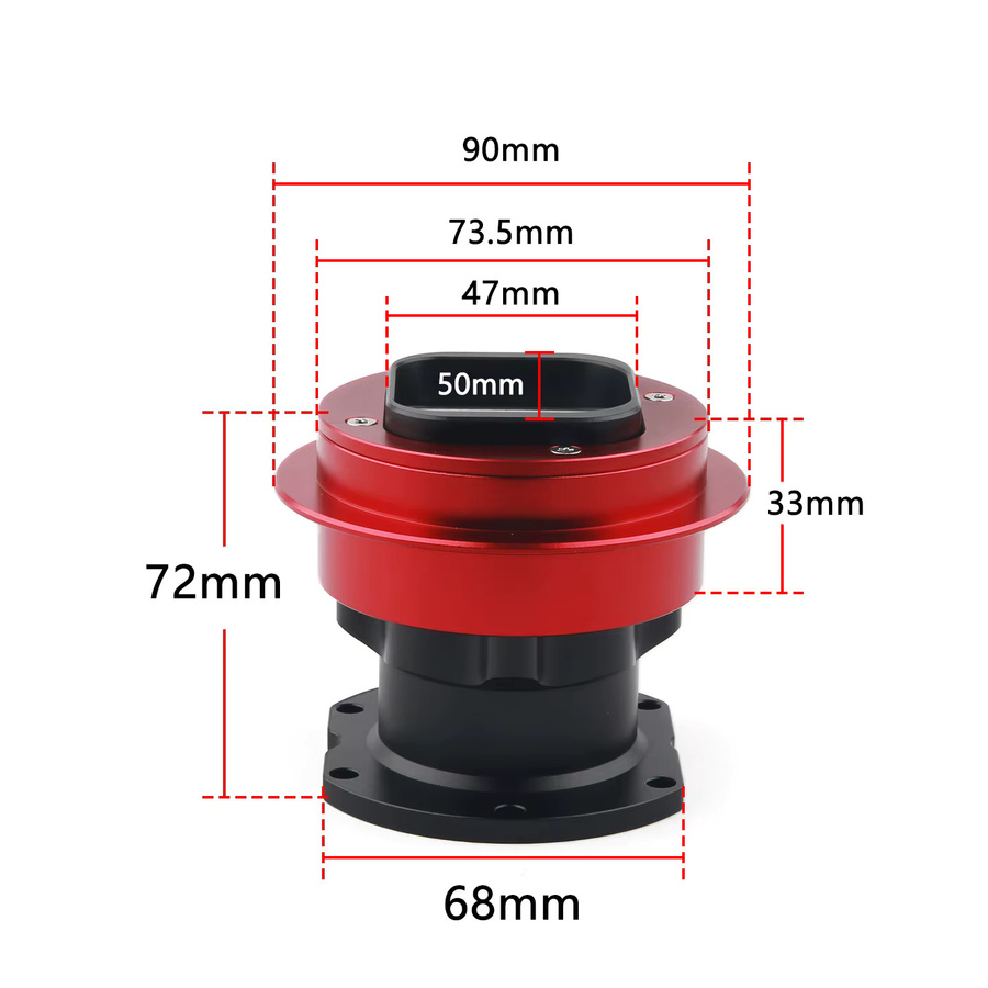 Fanatec QR2 und QR2 Pro Radseite mit Adapterplatte für Lenkradzubehör in Schwarz und Rot - Bild 1