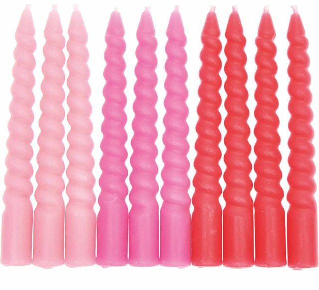 Rico Design Spiralkerzen in Pink Mix, Durchmesser: 1,2 cm, Höhe: 10 cm - Bild 1