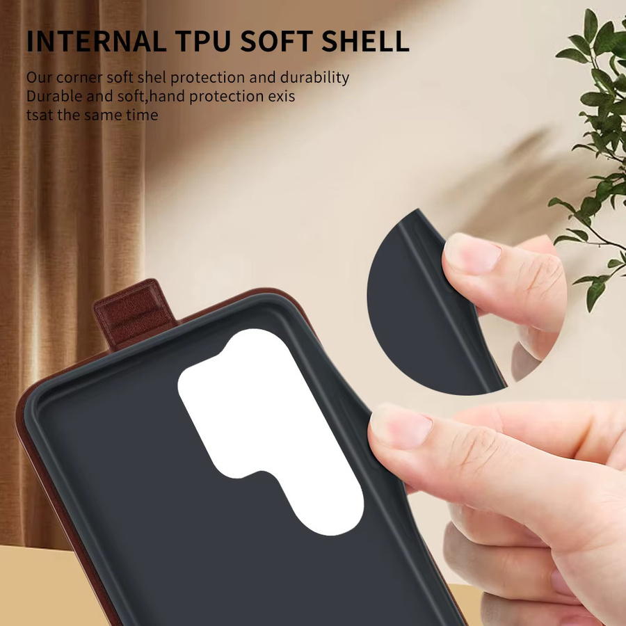 YINGHUI Vertikale Business Leder-Handyhülle für Samsung Galaxy S26 S25 S24 S23 S22 S21 S20 Ultra Plus FE Note 20 in Braun - Bild 4
