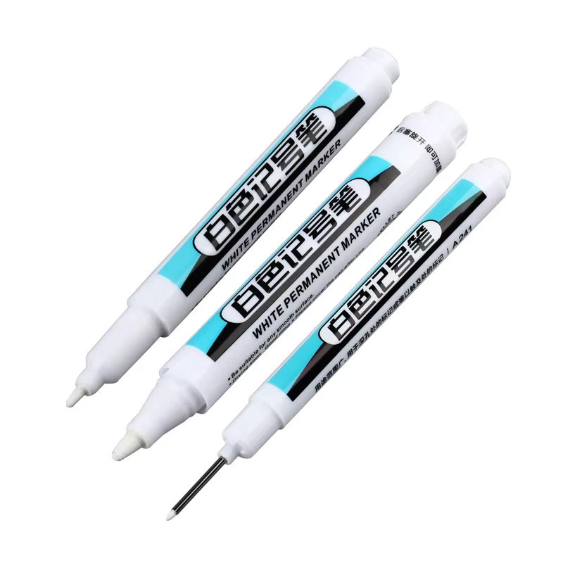 Weiße Permanent Marker Stifte mit Strichstärken von 0,7 mm, 1,0 mm und 2,5 mm für Holz, Kunststoff, Leder, Glas, Stein und Metall - Bild 6