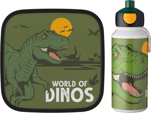 Mepal Lunchset XL Campus Green aus Kunststoff mit Besteck und Trennfächern, auslaufsicher - Bild 1