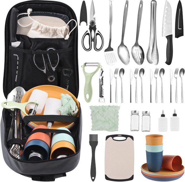 GoolRC Camping Kochutensilien Set Camping Essentials Ausrüstung für Campingküche und Grillen, bunt - Bild 1