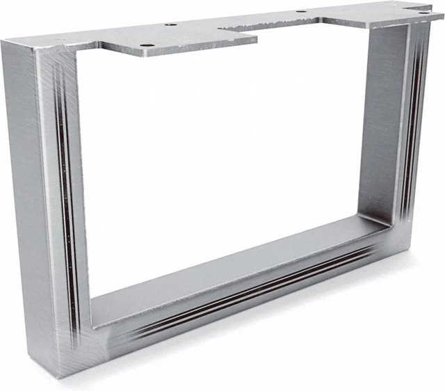 HEVVA Möbelbein GRAZ aus Rohstahl in Silber Matt, Höhe: 15 cm, Tiefe: 25 cm - Bild 1