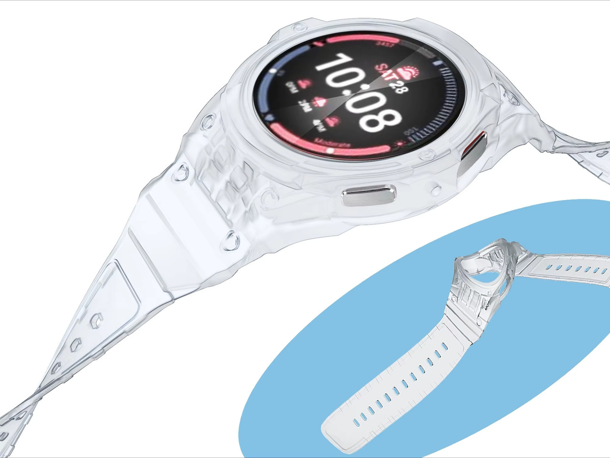 JBAILI Uhrenarmband mit Hülle, TPU, Weiß, Samsung Galaxy Watch 4/5/6/7 - Bild 3