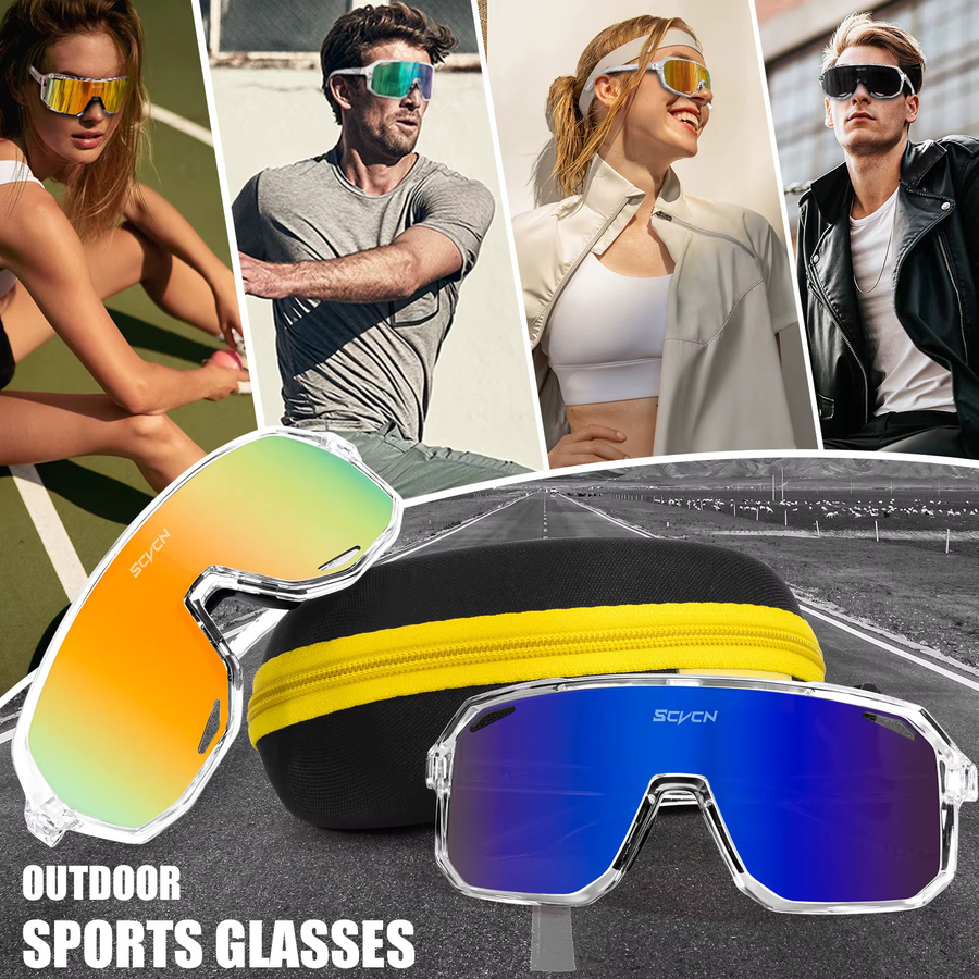 SCVCN Sportsonnenbrille, Vollrand, Kunststoff, Photochrome - Bild 3