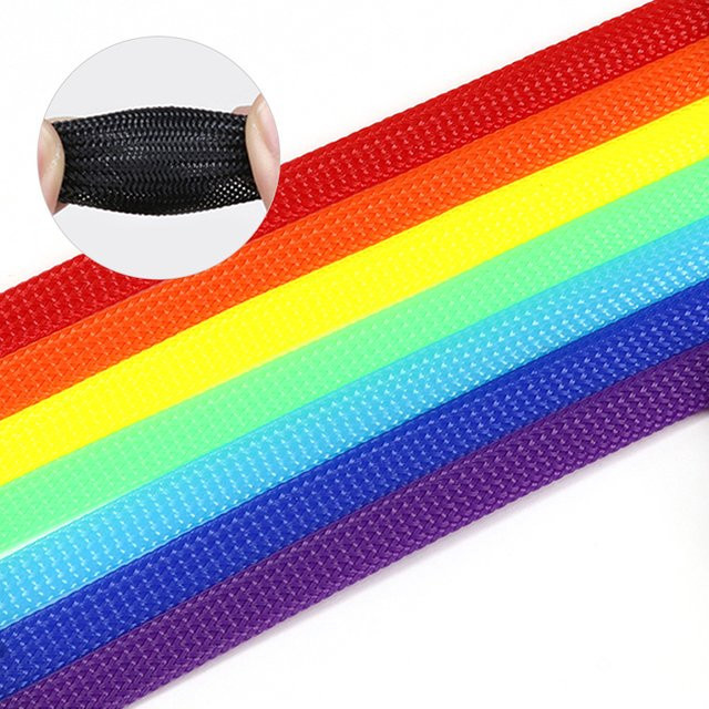 Weiße Kabelhülse aus PET, erweiterbares Nylon-Netzrohr zur Kabelisolierung, Durchmesser: 2 mm bis 16 mm - Bild 1