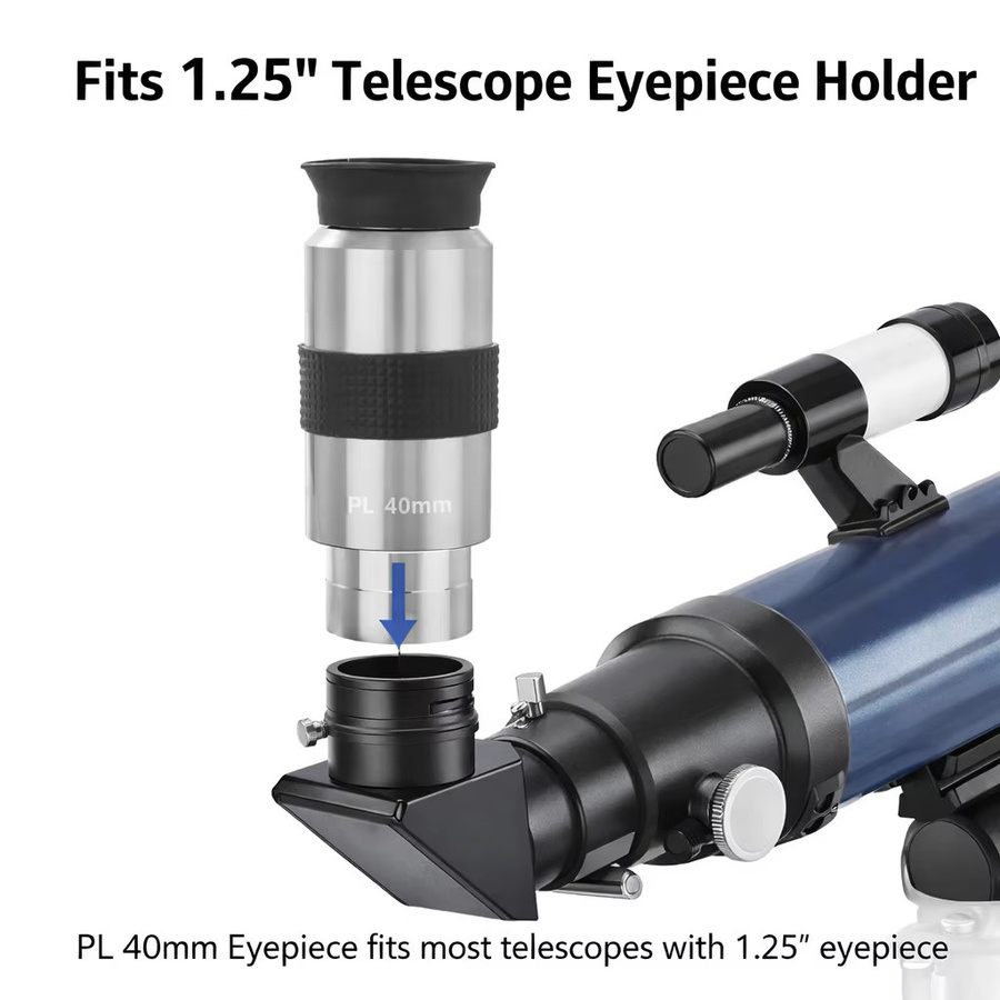 Astronomie Teleskop Okularfilter Set mit 2X Barlow Linse und Mond Skyglow Planetenfilter in Silber, 1,25 Zoll - Bild 5