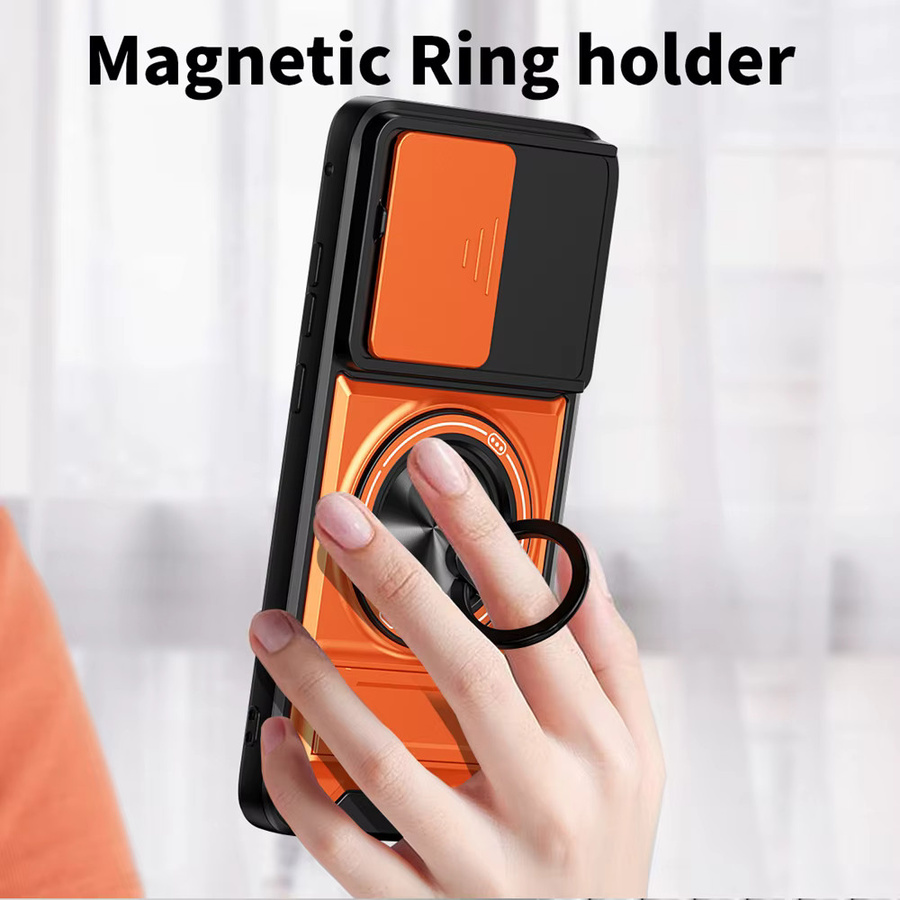 Motorola Schutzhülle aus PC und TPU mit magnetischem Ringhalter und Schiebeobjektivabdeckung für Moto Edge 70 Ultra in Schwarz - Bild 5