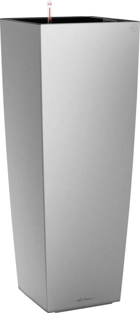Lechuza Pflanzgefäß Cubico Alto Premium Säulengefäß Silber metallic B/T/H: 40 x 40 x 40 cm - Bild 1