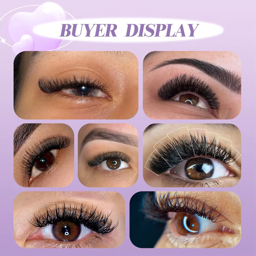Wendy Lashes Wimpernverlängerung 2D/3D YY-Form, Schwarz Braun, C/D-Locken - Bild 4