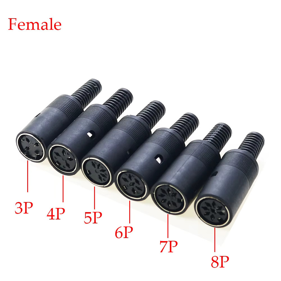 JCD DIN Stecker und Buchse Set mit Kunststoffgriff für Tastatur und PS2 Kabel in Schwarz - Bild 3
