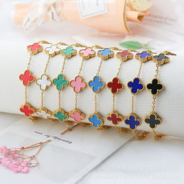 Chose One Armband, 18 Karat Gold, Klee, Perlmutt, Damen, rot - Bild 1