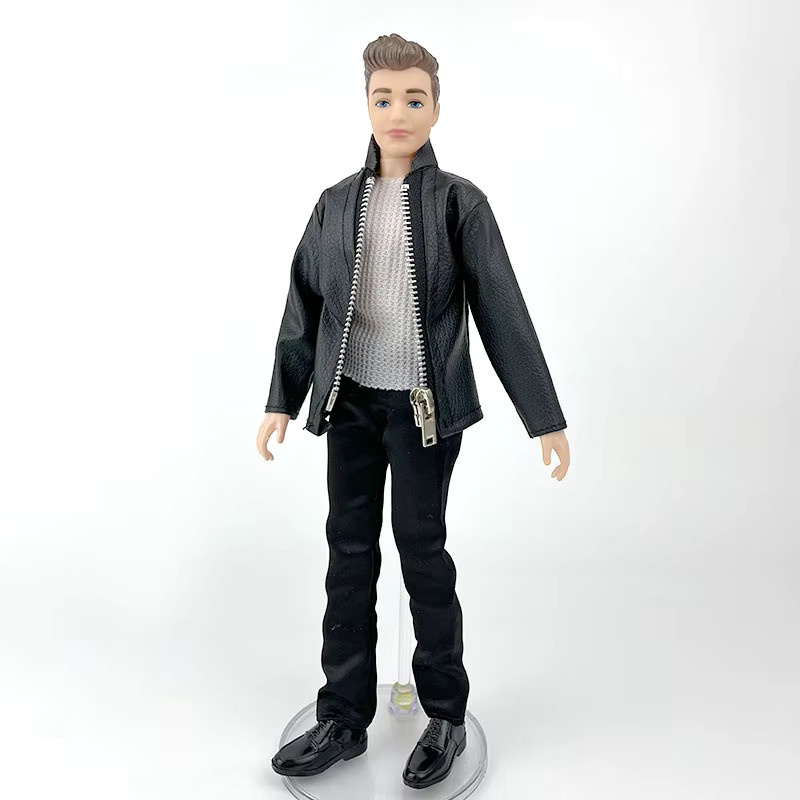 Ken Boy Doll Outfits, Schwarzes Leder-Kleidungsset im Motorrad-Stil, Zubehör - Bild 2
