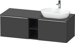 Duravit Waschtischunterschrank D-Neo in Grau mit Chrom, B/T/H: 140 x 55 x 45,9 cm - Bild 1
