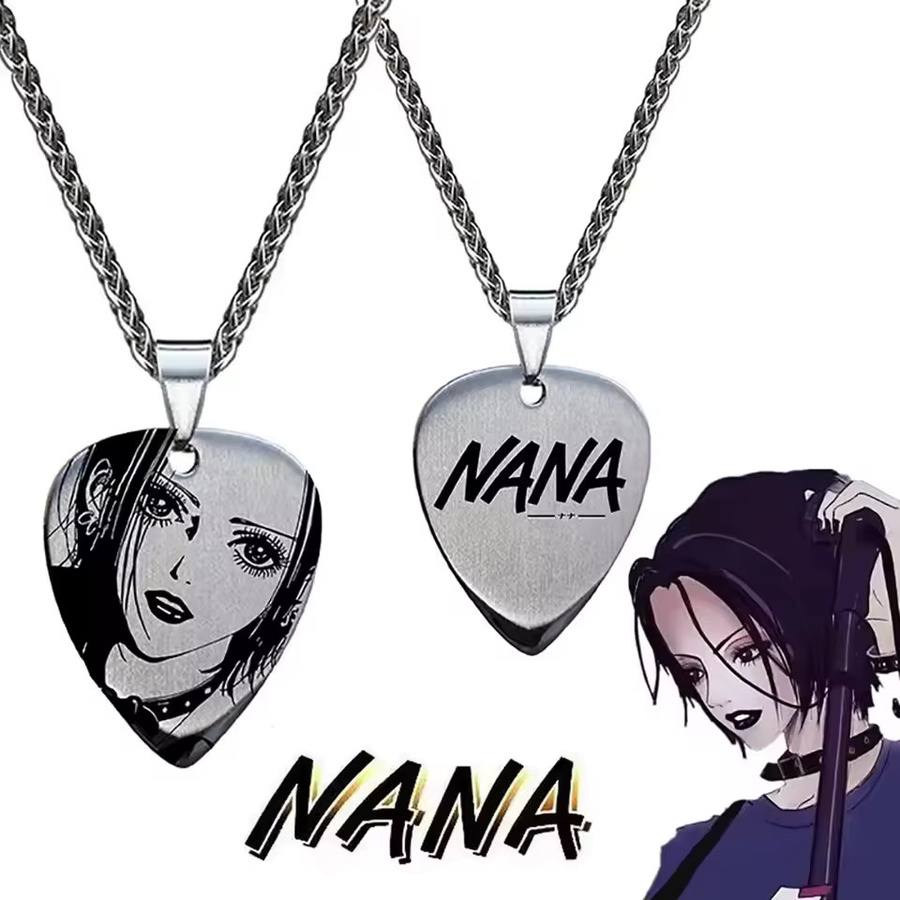 YiYuYiHua Halskette, Edelstahl, Silber, Unisex, Gitarren-Pick Anhänger - Bild 2