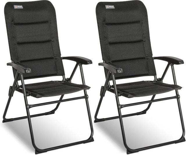 HOMECALL Gartenstuhl Hochlehner in Schwarz, 5-fach verstellbarer Campingstuhl mit 3D-Mesh und Aluminiumgestell, UV-beständig, bis 150 kg belastbar - Bild 1