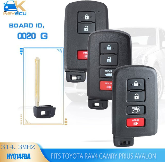 KEYECU Smart Remote Key Fob 0020 281451-0020 in Schwarz, 314,3 MHz 8A Keyless Go für Toyota Avalon Camry Corolla RAV4 Prius 2015 - 2019 - Bild 1