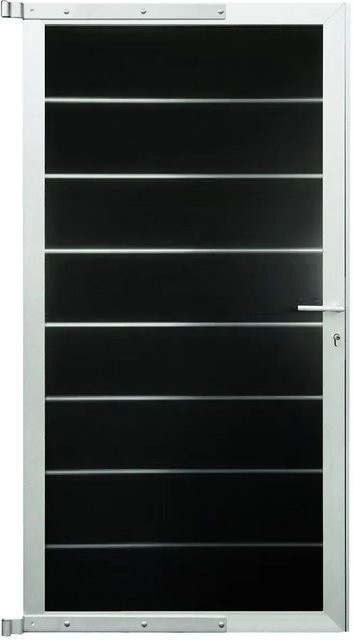 T & J Sichtschutzzaun Tor Gotland in Schiefergrau-Silber, Breite: 90 cm, Höhe: 175 cm - Bild 1