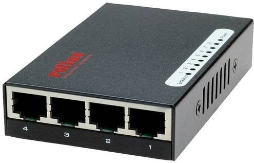 Roline Netzwerk Switch 21.14.3134 mit 10/100MBit/s, Ethernet/LAN und USB-A, Schwarz - Bild 1