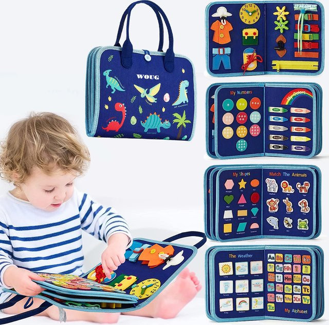 BizyKoady Montessori-Spielzeug, beschäftigtes Brett, Tiere, Bunt / Mehrfarbig - Bild 1