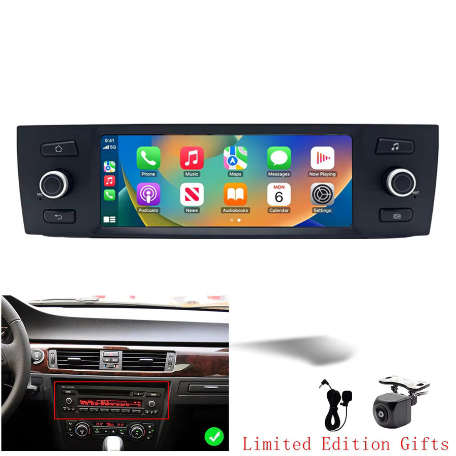 YaYp Kabelloses CarPlay und Android Auto Multimedia-System für BMW 1er und 3er Serie (E81, E82, E87, E88, E90, E91, E92, E93) mit Bluetooth und GPS in Schwarz - Bild 6