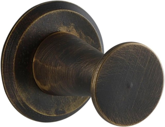 Simausrom Mantelhaken Medellot Platte in Messing Antik Lackiert, Durchmesser: 30 mm, Tiefe: 33 mm - Bild 1