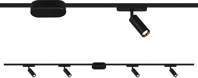 Brilo Luxtrail Schienensystem Starter-Set mit schwenkbaren LED Spots in Schwarz - Bild 1
