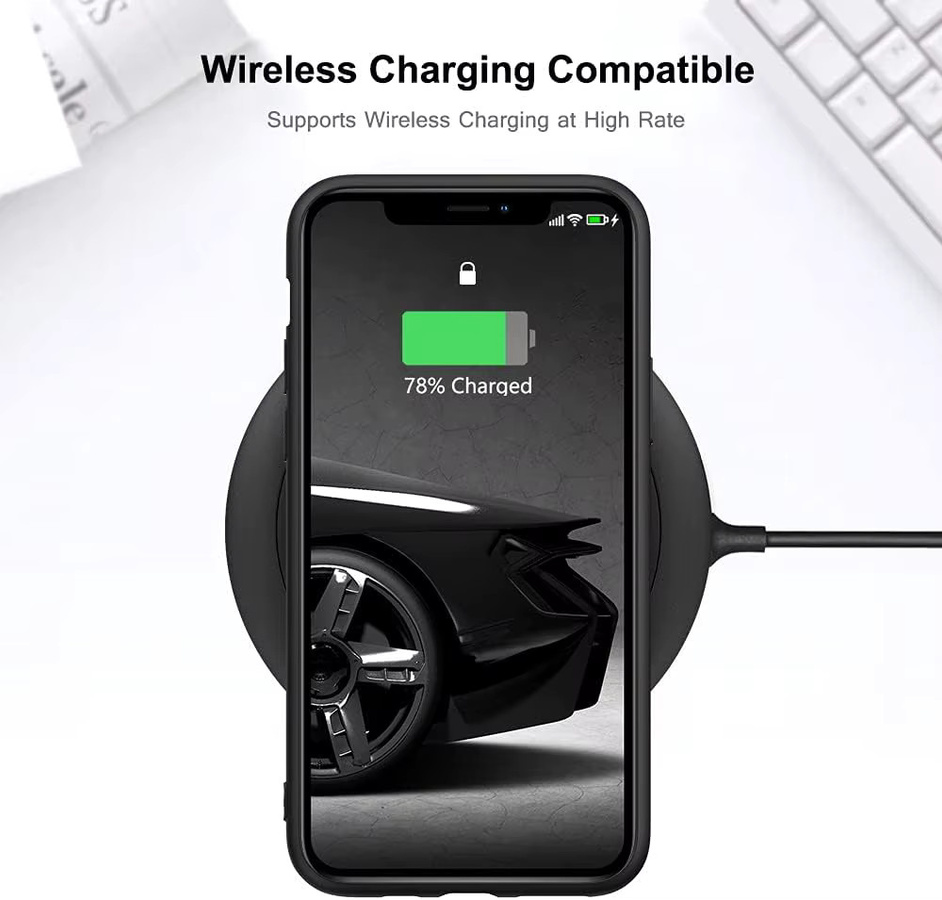 Stoßfeste Silikon-TPU Schutzhülle von bolimei für iPhone 15 14 13 12 Pro Max und weitere Modelle, Schwarz, mit Objektivschutz - Bild 2