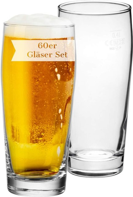 Van Well Willy Becher geeicht, transparent, 60er Set, 0,4 l - Bild 1