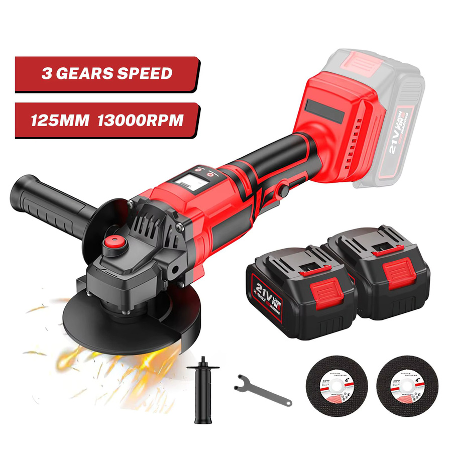 Makita LXT Bürstenloser Akku-Winkelschleifer mit digitaler Geschwindigkeitsanzeige, 125 mm, Rot - Bild 2