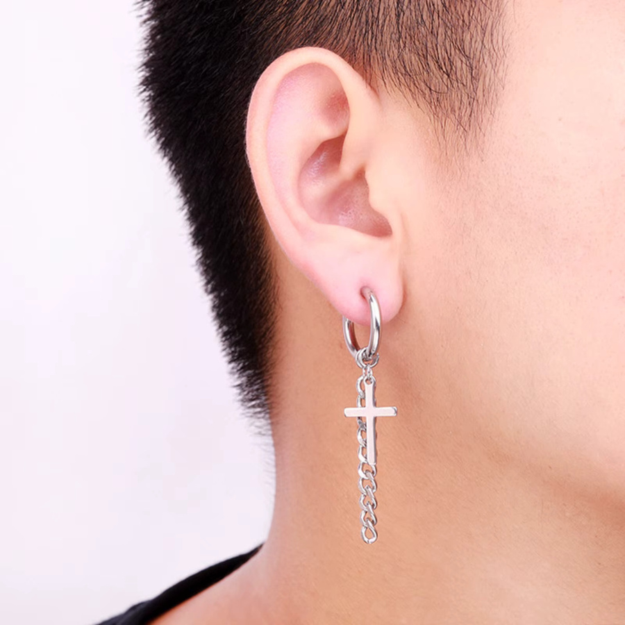 CHIEGEEY Creolen Edelstahl, Silber, Unisex - Bild 3