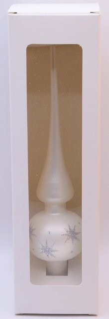 Vitbis Glas-Weihnachtsbaumspitze in Weiß-Matt mit einem Durchmesser von 6 cm - Bild 1
