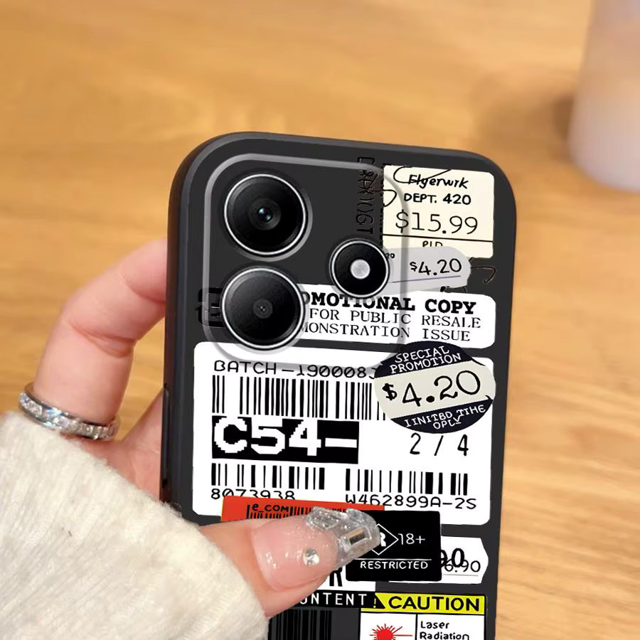 Schwarze minimalistische Handyhülle mit Logo für Xiaomi Redmi Note 9, 10, 11, 12 Pro, 7, 8, 13, 14 Plus, 9S, 12S, 10S, 11S aus weichem Material - Bild 6