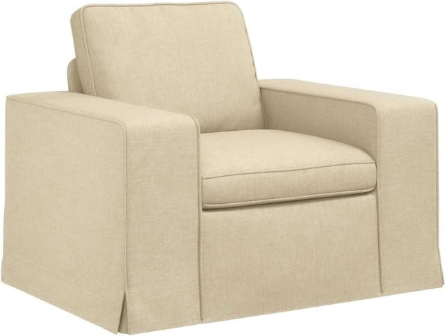 vidaXL Sofa in Creme mit Stoffbezug und Metallrahmen, B/T/H: 103 x 80 x 82 cm - Bild 1