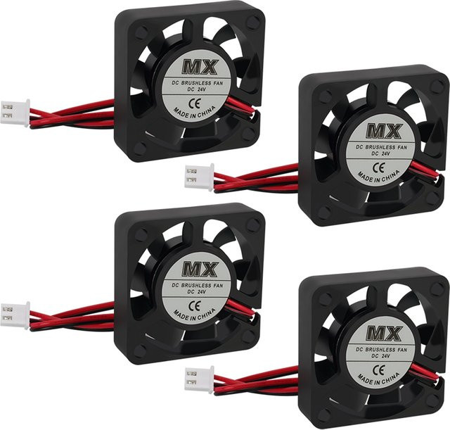 4 Stück KINGROON Lüfter 4010 DC 2Pin für 3D-Drucker, bürstenlos mit hydraulischem Lager, Schwarz, B/T/H: 40 x 40 x 10 mm - Bild 1